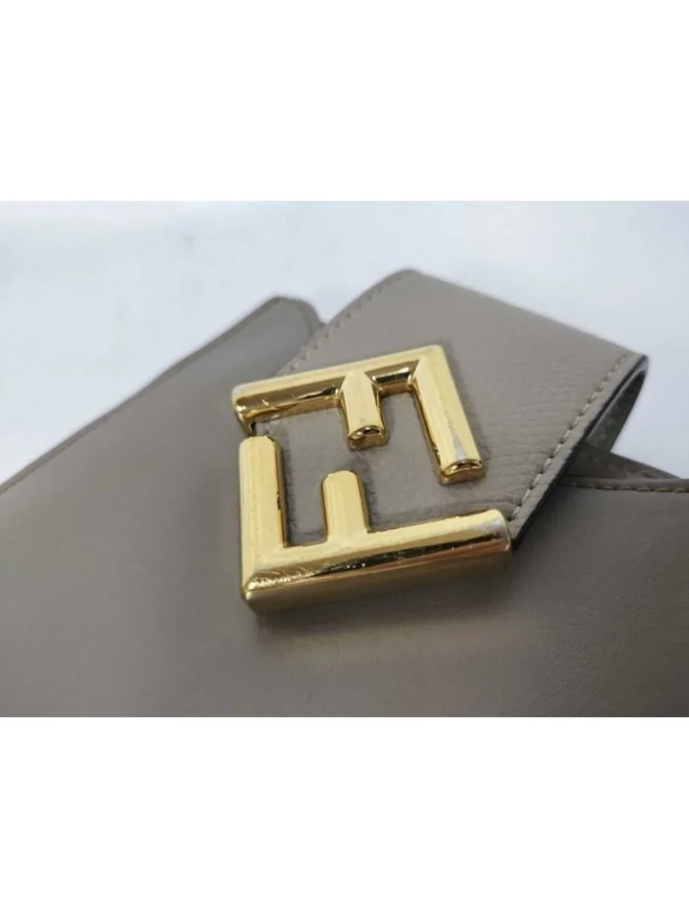 Fendi Shoulder Bag FF Diamond Phonepouch Greige Type Leather Smartphoneshoulder